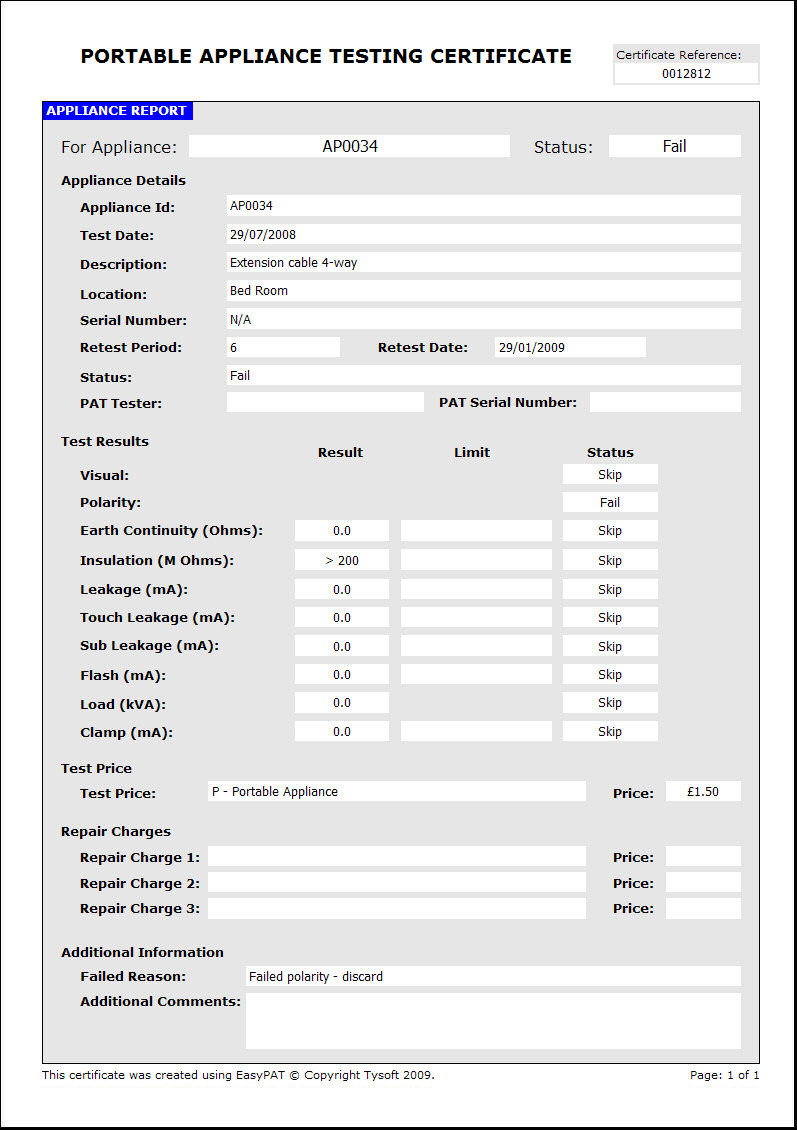 Printable Pat Test Certificate Template - QUIZ QUESTIONS AND ANSWERS Throughout Pat Testing Labels Template