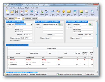 EasyGas Certification Software