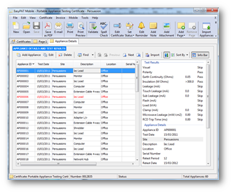 EasyPAT Portable Appliance Testing Software